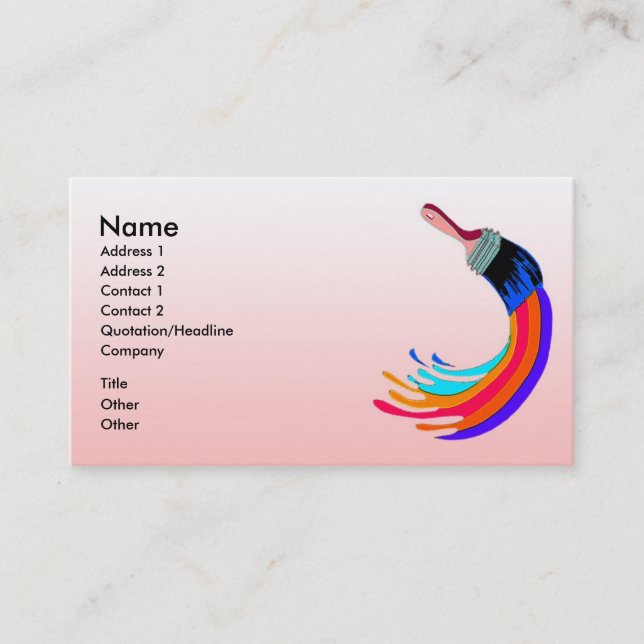Carte de visite pour le peintre (Devant)
