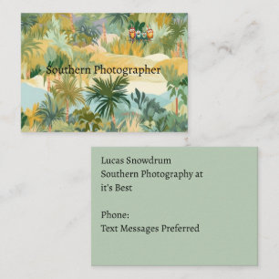 Carte de visite pour le photographe du sud