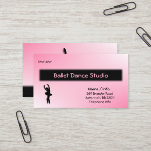 Carte de visite pour l'entreprise de danse ballet 