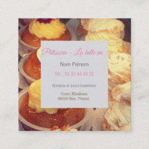 Carte de visite pour les pâtisseries