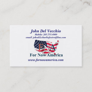 Carte De Visite Pour l'instant l'Amérique John Del Vecchio