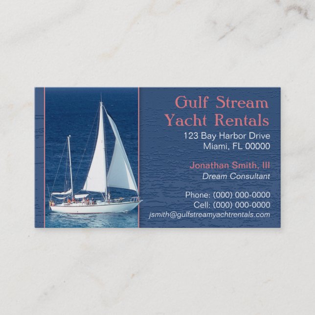 Carte de visite pour l'univers du yachting (Devant)