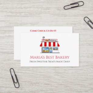 Carte de visite pour magasin de boulangerie-café