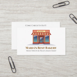 Carte de visite pour magasin de boulangerie-café