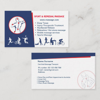 carte de visite pour MASSAGE SPORTIF ET THÉRAPEUTI