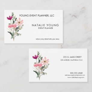Carte de visite pour organisateur d'événements flo