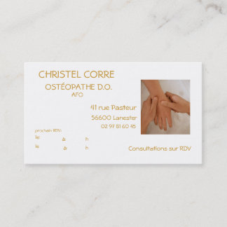 carte de visite pour ostéopathe