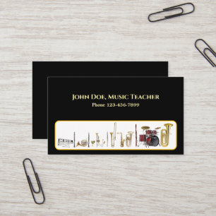 Carte de visite pour professeur de musique d'orche