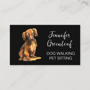 Carte de visite pour promenade de chien