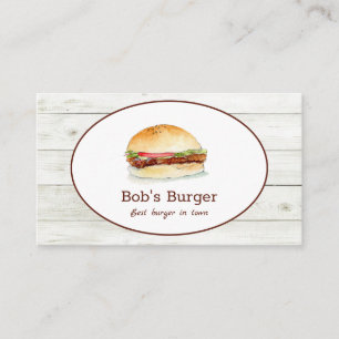 Carte de visite pour restaurant de hamburgers / ca