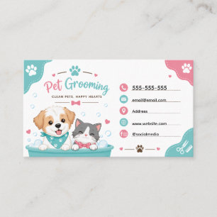 Carte de visite pour salon de toilettage pour anim