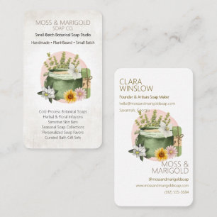 Carte de visite pour savon biologique à l'aquarell
