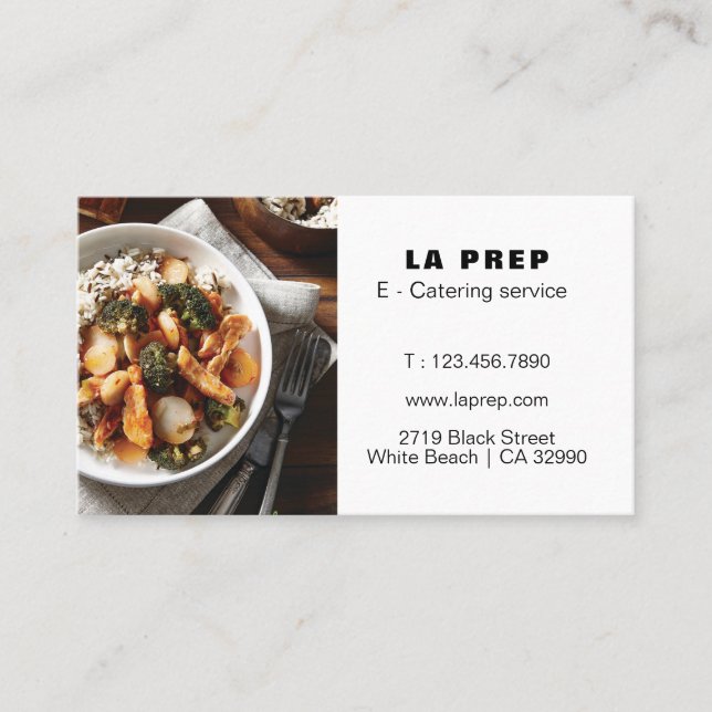 Carte de visite pour service de traiteur (Devant)
