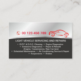 Carte de visite pour services automobiles
