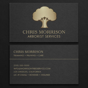 Carte de visite pour services d'arboriste