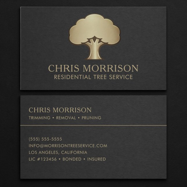 Carte de visite pour services d'arbre résidentiels (Créateur téléchargé)