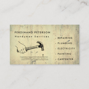 Carte de visite pour services de bricolage à domic
