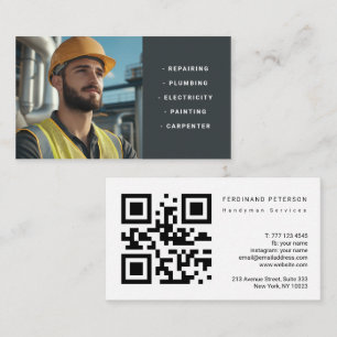 Carte de visite pour services de bricolage avec ph