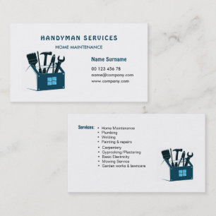 Carte de visite pour services de bricolage, entret