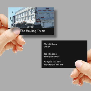Carte de visite pour services de camionnage et de 