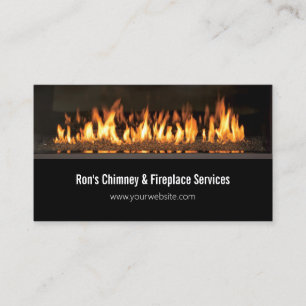 Carte de visite pour services de cheminées et foye