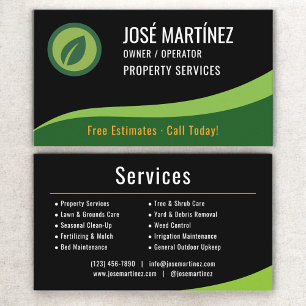 Carte de visite pour services de paysagisme de pro