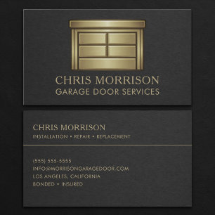 Carte de visite pour services de portes de garage
