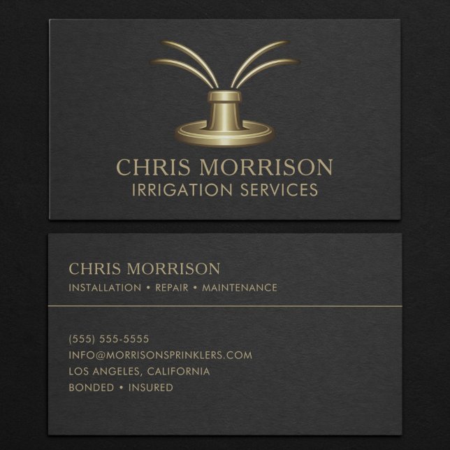 Carte de visite pour services d'irrigation (Créateur téléchargé)