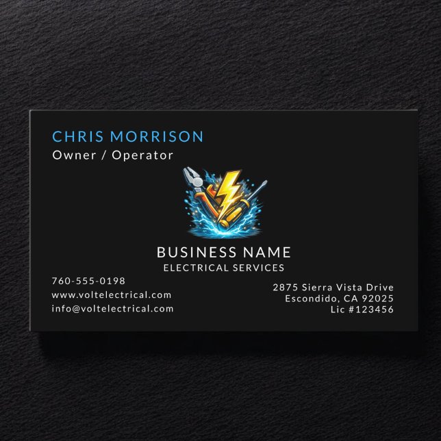 Carte de visite pour services électriques (Créateur téléchargé)