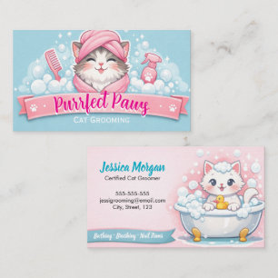 Carte de visite pour Toiletteur de Chats personnal