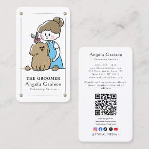 Carte de visite pour toiletteur de chiens professi