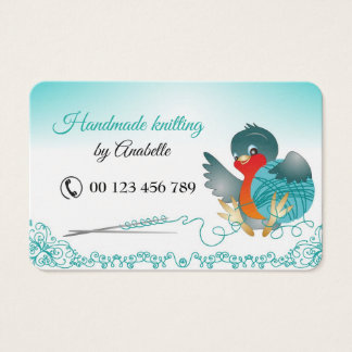 carte de visite pour tricoteurs et crocheteurs.