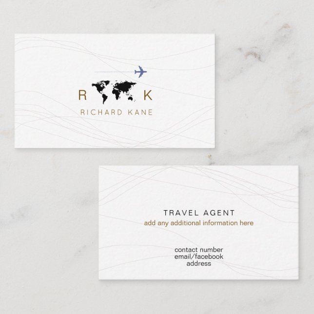 carte de visite pour un agent de voyage (Devant / Derrière)