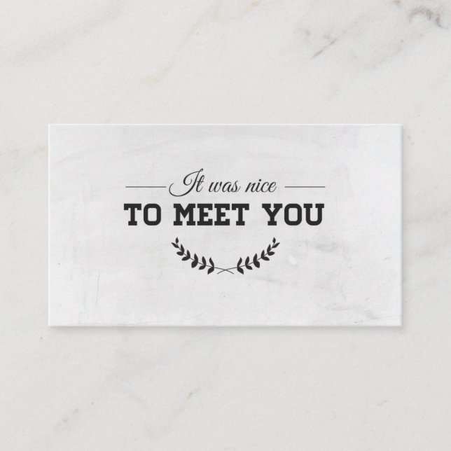 Carte De Visite Pour vous rencontrer blancs (Devant)