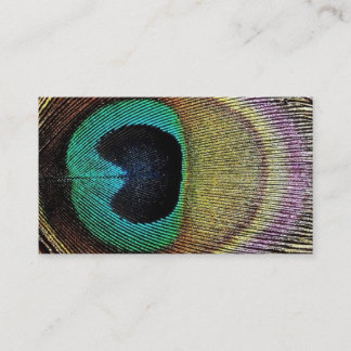 Carte de visite pourpre bleu-vert de paon