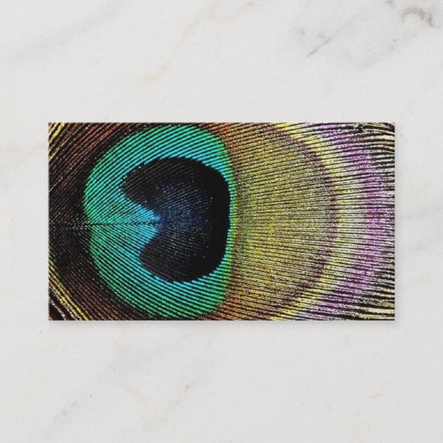 Carte de visite pourpre bleu-vert de paon (Devant)