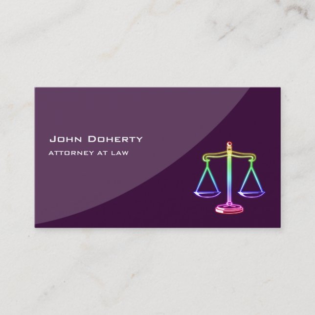 Carte De Visite Pourpre de l'AVOCAT | (Devant)