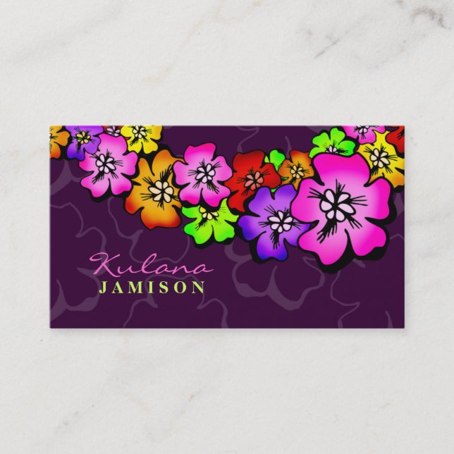 Carte De Visite pourpre de Lei | de la douche 311-Flower (Devant)