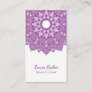 Carte De Visite Pourpre de méditation de yoga de fleur de Lotus d