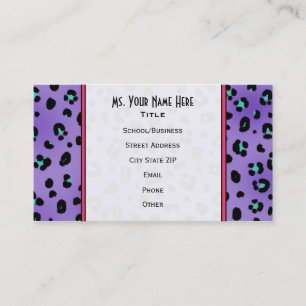 Carte de visite pourpre de mode de professeur