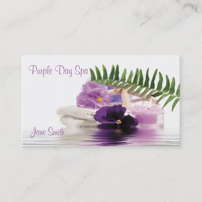 Carte de visite pourpre de spa (Devant)