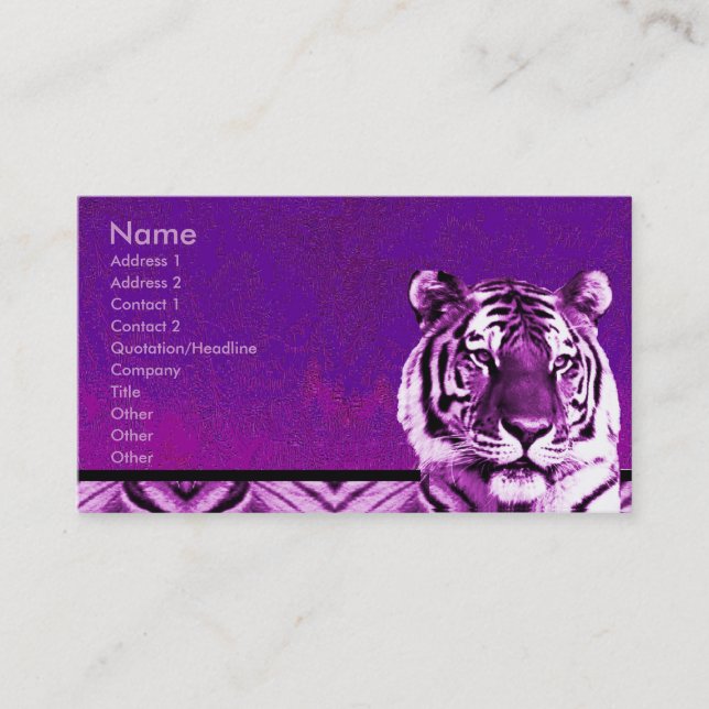 Carte de visite pourpre de tigre (Devant)