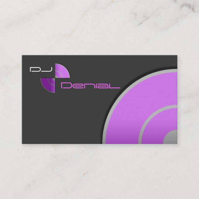 Carte de visite pourpre du DJ d'effet de gradient (Devant)
