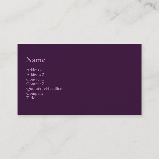 Carte De Visite pourpre foncé (Devant)