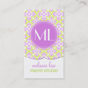 Carte De Visite Pourpre lilas de damassé élégante d'arabesque