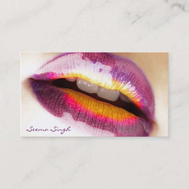 Carte De Visite Pourpre Lipgloss de maquilleur (Devant)