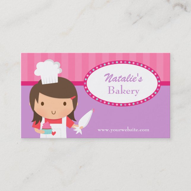 Carte De Visite Pourpre mignon de rose de café de boulangerie de (Devant)