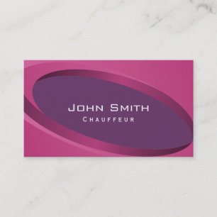 Carte de visite pourpre moderne de chauffeur de