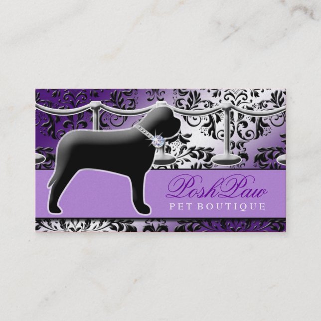 Carte De Visite Pourpre snob de l'animal familier 311 (Devant)