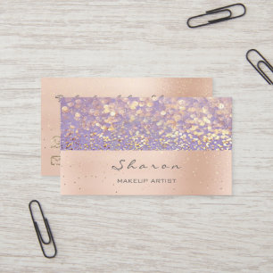 Carte De Visite Pourpre Sparkl de parties scintillantes d'or de